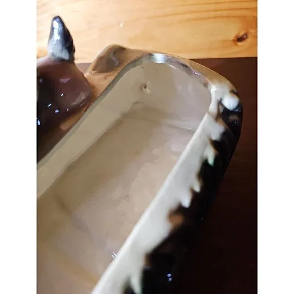 Vintage Brush McCoy Teal Green Planter Pink Antelope Deer Gazelle Pottery 1950s - Picture 10 of 12